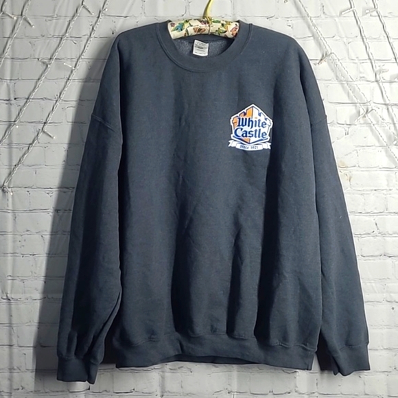 White Castle Fast Food Slider Graphic Dark Gray Pullover Employee Mens Size 3XL - Picture 3 of 17
